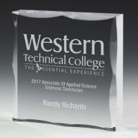 Scalloped Acrylic Paperweight Awards - 4” x 4” x 3/4”